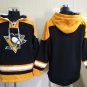 Men's Pittsburgh Penguins Blank Custom Any Name/Number Black Gold Lace-Up Pullover Hoodie Jersey