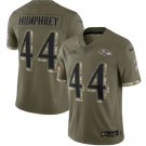 Men's Baltimore Ravens #44 Marlon Humphrey 2022 Olive Salute To Service Limited Stitched Jersey