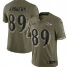 Men's Baltimore Ravens #89 Mark Andrews 2022 Olive Salute To Service Limited Stitched Jersey