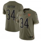 Men's Chicago Bears #34 Walter Payton 2022 Olive Salute To Service Limited Stitched Jersey