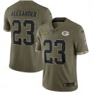 Green Bay Packers #23 Jaire Alexander 2022 Olive Salute To Service Limited Stitched Jersey