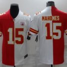 Kansas City Chiefs #15 Patrick Mahomes Black White Split 2020 Stitched  Jersey