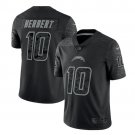 Los Angeles Chargers #10 Justin Herbert Black Reflective Limited Stitched Jersey