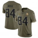Minnesota Vikings #84 Randy Moss 2022 Olive Salute To Service Limited Stitched Jersey