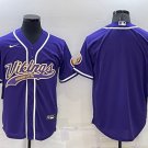 Minnesota Vikings Blank Purple Stitched Baseball Jersey