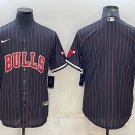 Men's Chicago Bulls Blank Black Stitched Baseball Jersey