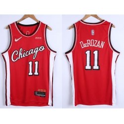 Chicago Bulls #11 DeMar DeRozan 75th Anniversary Red Edition Swingman  Stitched Basketball Jersey