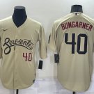 Men's Arizona Diamondback #40 Madison Bumgarner Number Gold 2021 City Connect Stitched Jersey