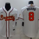Atlanta Braves #8 Eddie Rosario White Gold World Series Champions Program Stitched Baseball Jersey