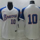 Men's Atlanta Braves #10 Chipper Jones White Stitched Throwback Jersey