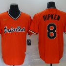 Baltimore Orioles #8 Cal Ripken Jr. Orange Pullover Cooperstown Collection Stitched Baseball Jersey