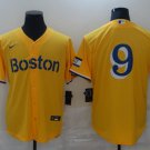 Men's Boston Red Sox #9 Ted Williams Yellow 2021 City Connect Stitched Baseball Jersey