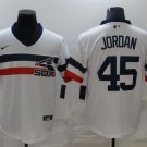 Men's Chicago White Sox #45 Michael Jordan White 2021 Throwback Cool Base Jersey
