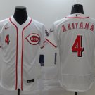 Men's Cincinnati Reds #4 Shogo Akiyama White Stitched Flex Base Baseball Jersey
