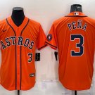 Houston Astros #3 Jeremy Pena Number Orange With Patch Stitched Cool Base Baseball Jersey