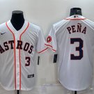 Houston Astros #3 Jeremy Pena Number White With Patch Stitched Cool Base Baseball Jersey