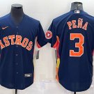 Houston Astros #3 Jeremy Pena Navy Blue With Patch Stitched Cool Base Baseball Jersey