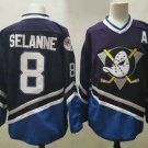 Men's Anaheim Ducks #8 Teemu Selanne 1995-96 Purple CCM Vintage Throwback Jersey