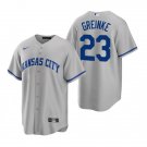 Kansas City Royals #23 Zack Greinke Grey Cool Base Stitched Baseball Jersey