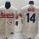 Los Angeles Angels #14 Tyler Wade Number Cream 2022 City Connect Flex Base Baseball Jersey