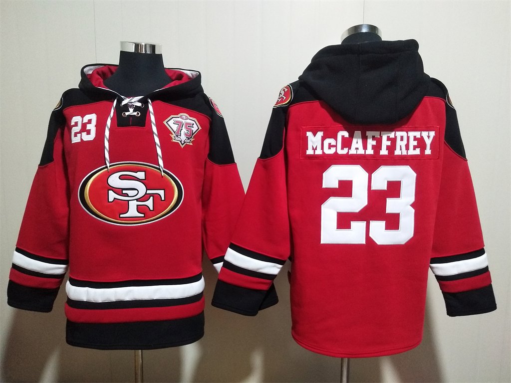 Christian McCaffrey 49ers Men stitched Jersey White / Black / Red / Gold