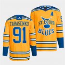 Men's St. Louis Blues #91 Vladimir Tarasenko Yellow Reverse Retro 2.0 Stitched Hockey Jersey