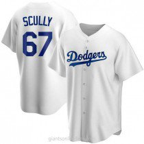 Los Angeles Dodgers #67 Vin Scully White Stitched Cool Base Baseball Jersey