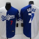 Los Angeles Dodgers #7 Julio Urias White Blue Split Cool Base Stitched Baseball Jersey