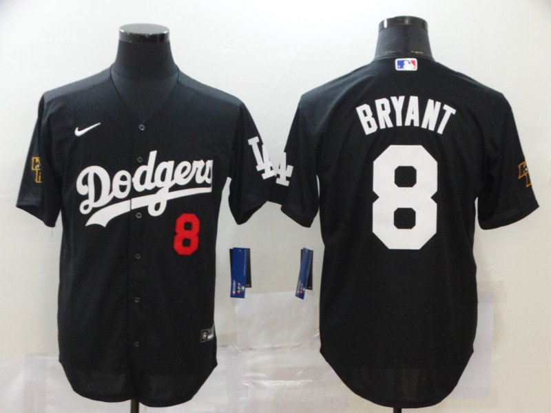 Kobe Bryant Los Angeles Dodgers #8 Front #24 Back KB patch white jersey