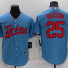 Minnesota Twins #25 Byron Buxton Light Blue Pullover Throwback Cooperstown Baseball Jersey