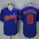 Mitchell And Ness BP Expos #8 Gary Carter Blue Throwback Stitched Baseball Jersey