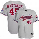 Montreal Expos #45 Pedro Martinez Gray Throwback Stitched Baseball Cooperstown Collection Jersey