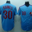 Montreal Expos #30 Tim Raines 1982 Blue Throwback Jersey