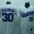 Montreal Expos #30 Tim Raines 1982 White Pinstripe Throwback Jersey