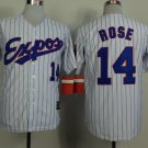 Montreal Expos #14 Pete Rose 1982 White Pinstripe Throwback Jersey