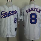 Montreal Expos #8 Gray Carter 1982 White Pinstripe Throwback Jersey