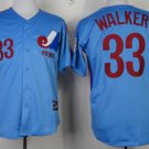 Montreal Expos #33 Larry Walker Blue Throwback Jersey
