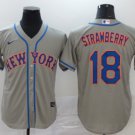 New York Mets #18 Darryl Strawberry Grey Cool Base Stitched Baseball Jersey