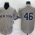 New York Yankees #46 Andy Pettitte Grey No Name Cool Base Stitched Baseball Jersey