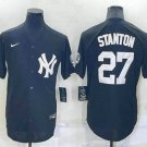 New York Yankees #27 Giancarlo Stanton Navy Blue Stitched Cool Base Baseball Jersey