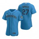 Men's Seattle Mariners #27 Jesse Winker Aqua Flex Base Stitched Baseball Jersey