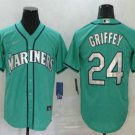 Men's Seattle Mariners #24 Ken Griffey Jr. Teal Green Stitched Baseball Jersey
