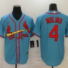 St. Louis Cardinals #4 Yadier Molina Light Blue Stitched Baseball Jersey