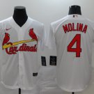 St. Louis Cardinals #4 Yadier Molina White Stitched Baseball Jersey