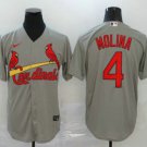 St. Louis Cardinals #4 Yadier Molina Gray Stitched Baseball Jersey