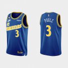 Men's Golden State Warriors #3 Jordan Poole 2022-23 Blue With No.6 Patch Stitched Basketball Jersey