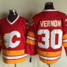 Men's Calgary Flames #30 Mike Vernon 1980-81 Red CCM Vintage Throwback Jersey