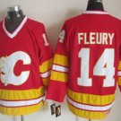 Men's Calgary Flames #14 Theoren Fleury Red Third Throwback CCM Jersey