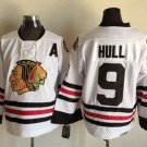 Men's Chicago Blackhawks #9 Bobby Hull White CCM Vintage Throwback Jersey