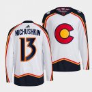 Men's Colorado Avalanche #13 Valeri Nichushkin White Reverse Retro 2.0 Stitched Hockey Jersey
